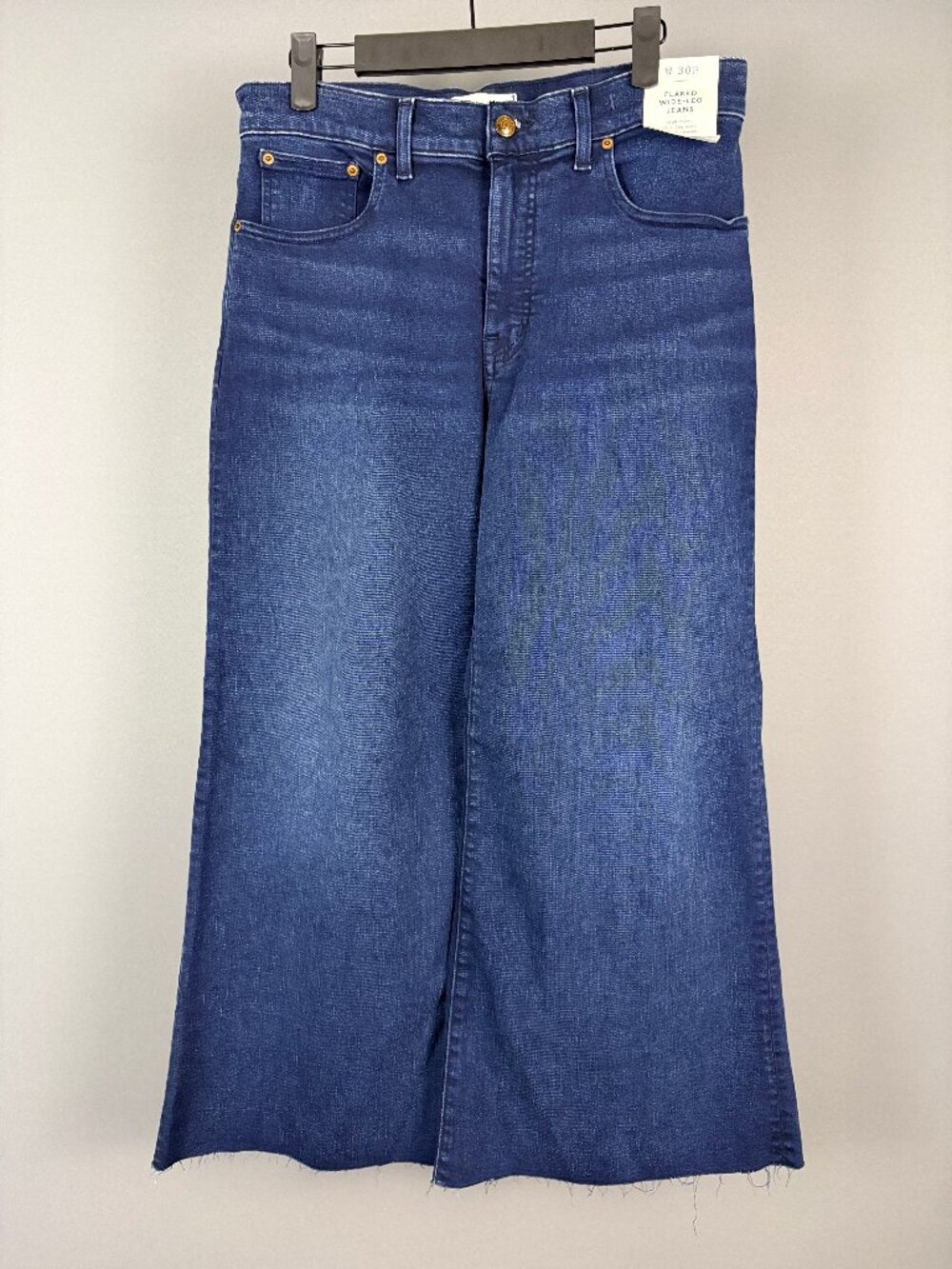 Madewell Petite Flared Wide-Leg Crop Jeans Oneida Wash Size 30P NWT $148